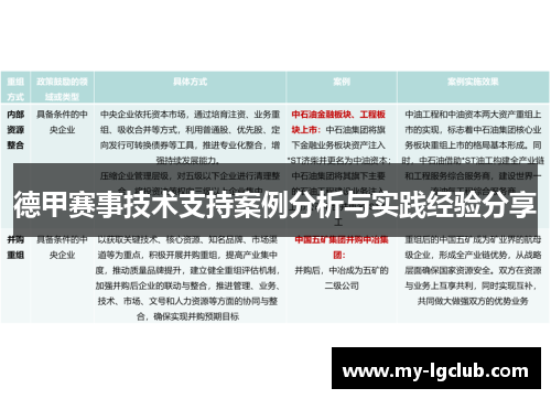 德甲赛事技术支持案例分析与实践经验分享