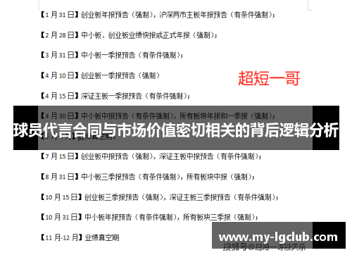 球员代言合同与市场价值密切相关的背后逻辑分析